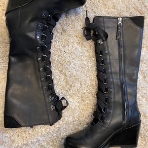 Sorel lace-up tall boots -after hours wedge boots